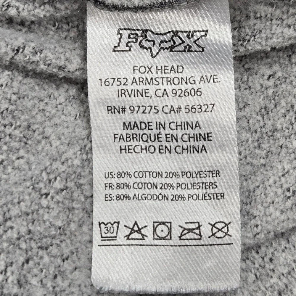 Fox Men Activewear Pants XL Gray Embroidered Sweatpants Fleece 29